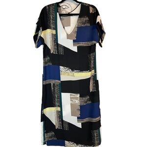 Aritzia Bavarian Geometric Brushstroke, Modern,Contemporary, Short Sleeve Dress